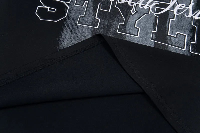100💰 S07# Mechao SAINT white ink direct-injection pure cotton 260g loose short-sleeved T-shirt 27 black, green S-XL